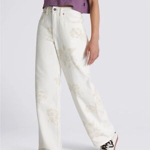 Vans White Floral Wide Leg Jeans